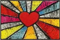 wash+dry by Kleen-Tex Fu&szlig;matte "Pop Art Heart" rechteckig 7 mm H&ouml;he