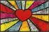 Wash+Dry Fußmatte Pop Art Heart rot, 50x75cm, innen/außen