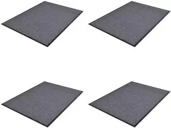 vidaXL T&uuml;rmatten PVC grau 90x60cm, 4 Stk.