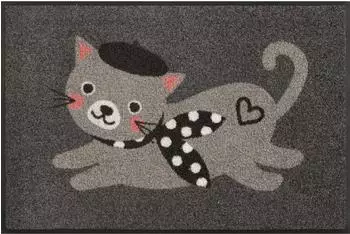 Wash+Dry Madame Minou Fu&szlig;matte Katze, grau, 50x75cm (079135)