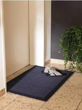 Benuta Sana Fu&szlig;matte Sisal, blau, 40x60cm