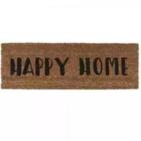 Present Time Kokos-Fu&szlig;matte "Happy Home" in Braun - (L)75 x (B)26 cm