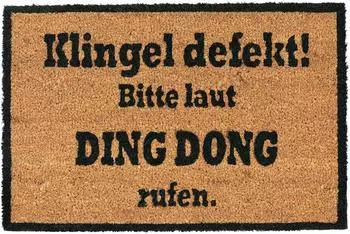 Relaxdays Kokosmatte "Ding Dong" Schmutzfangmatte rutschfest 40x60cm (10023846)