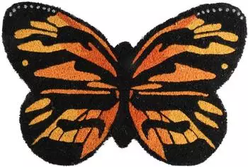 Esschert Fu&szlig;matte Schmetterling Kokosfaser orange/schwarz 60x40cm (RB201)