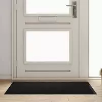 vidaXL Fu&szlig;matte Schwarz 80 x 120 x 1.2 cm Teddystoff