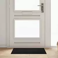 vidaXL Fu&szlig;matte Schwarz 60 x 80 x 1.2 cm Teddystoff