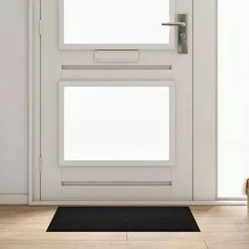 vidaXL Fu&szlig;matte Teddystoff schwarz 60x80cm