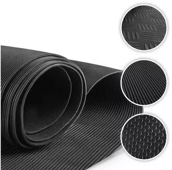 Walser Saturn Gummimatte feinripp, zuschneidbar, 100x100cm, schwarz (28212)