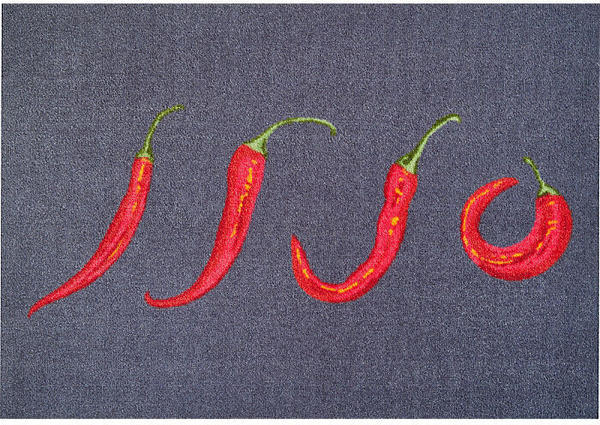 Grund Fußmatte Hot Chili rot/grau 60x85 cm
