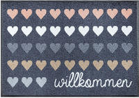 wash+dry by Kleen-Tex Fu&szlig;matte "Willkommen Herzen" rechteckig 7 mm H&ouml;he