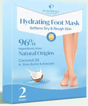 Plantifique Hydrating Foot Mask, 4er Pack