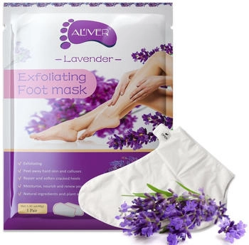 Aliver Fußmaske Fußpflege Fußpeeling gegen Hornhaut Socken Lavendel 1x1 St Maske