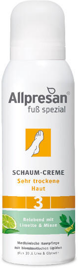 Allpresan Fuss spezial 3 Orginal Schaum-Creme sehr trockene Haut Belebend mit Limette & Minze (125ml)