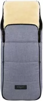 Werner Christ Baby CORTINA Lammfell-Fußsack 2-in-1, blau meliert (2303)