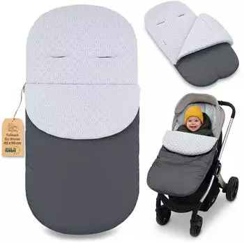 Totsy Baby Winterfußsack Kinderwagen/Buggy Minky 90x45cm, dunkelgrau, Oeko-Tex