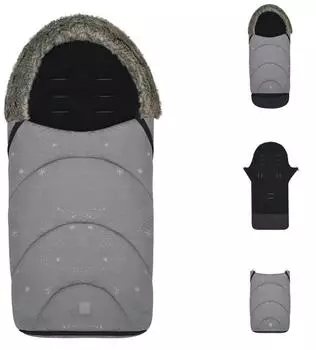 KIKKABOO Trendy Fu&szlig;sack f&uuml;r Kinderwagen, grau