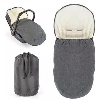 Zamboo Universeller Fußsack 2in1 Fleece, grau, für Babyschale & Buggy (B0B4SQL687)