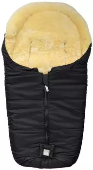 Kaiser Naadja Lammfell-Fußsack für Babyschalen, schwarz (80x37cm)