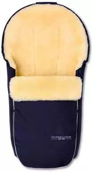 Hofbrucker Toni Lammfell-Fußsack für Babyschalen, navy blue (Toni)
