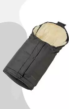 Fellhof Fußsack Kitzbühel Merino Lammfell, dunkelgrau
