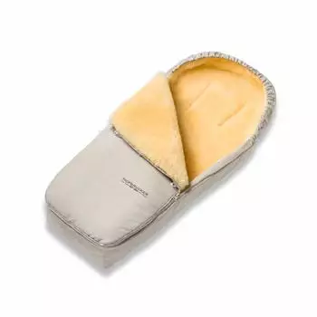 Hofbrucker Alaska Lammfell-Fußsack für Kinderwagen & Buggy, beige