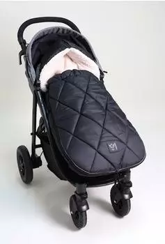 Kaiser XL Too Kinderwagen-Fu&szlig;sack Sherpa-Fleece, schwarz/creme (65763251)