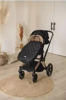 Kaiser Recy XL Kinderwagen-Fu&szlig;sack Fleece, schwarz/hellbraun