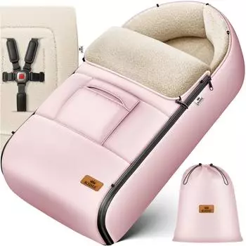 Kidiz Babyfu&szlig;sack Winterfu&szlig;sack Lammfleece, wasserdicht, 3- & 5-Punkt-Gurt, ros&eacute; gold (3968839031)