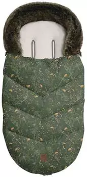 KIKKABOO Luxury Kinderwagen-Fu&szlig;sack Fell, dunkelgr&uuml;n (31108040154)