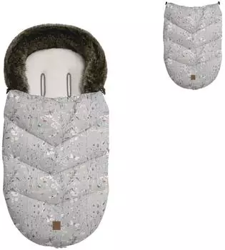 KIKKABOO Luxury Kinderwagen-Fußsack Fell, hellgrau (31108040155)