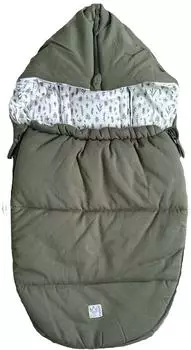 Kaiser Small Jersey Hooded Babyschalen-Fu&szlig;sack, olive green (65327)