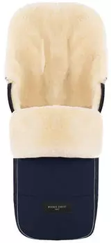 Werner Christ Baby Lammfell-Fu&szlig;sack Flims navy