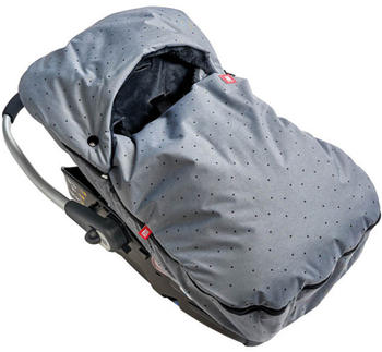 Red Castle Car Seat Footmuff Heather Grey Dots
