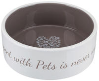 TRIXIE 25055, TRIXIE Napf Pet's Home, Keramik, 1,4 l / &Oslash; 20 cm, creme / taupe