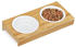 Relaxdays Doppelnapf Bambus & Keramik 2x200ml