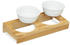 Relaxdays Doppelnapf Bambus & Keramik 2x200ml