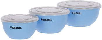 Kerbl Hunde Edelstahl Napf 3er-Set inkl. Deckel blau 550ml/900ml/1200ml (80528)
