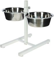 Kerbl - Futterbar Inkl. N&auml;pfe 2x 1800ml, Wei&szlig; Futternapf Hunde Hundenapf