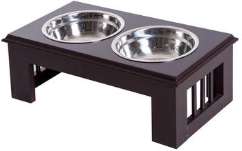 Pawhut Napf Set 2 Edelstahl Futterschüsseln erhöht Kaffee 44x24x15cm (D08-016CF)