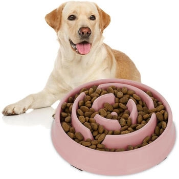 Relaxdays Slow Feeder Dog Bowl 400 ml pink