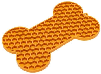 Beeztees Leckmatte Knochen Silikon orange