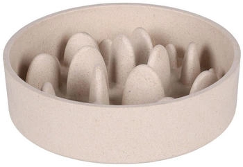Flamingo Futternapf Slow Feeder Greni Rund - Beige | 1,49 L | Verhindert Schlingen | Nachhaltig & Stilvoll