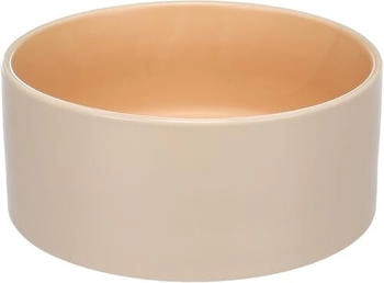 Flamingo Hundenapf Keramik - hundenapf Keramik groß - 1,2l - unterlage hundenapf geeignet - beige & orange