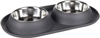 Flamingo Futter- und Trinknapf Duo Dinner Grafa oval dunkelgrau für