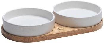 Designed by Lotte Dinnerset Lojs aus Keramik weiß