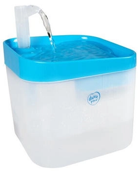 Duvo+ Transparenter Trinkbrunnen blau/weiß für
