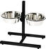 Nobby Diner Bar verstellbar für Hund 2 x 21 cm 1,80 ltr. Schwarz Edelstahl Höhenverstellbar Mittlere & Kleine Rassen