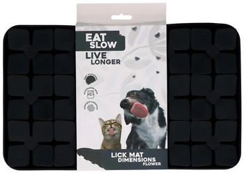 Holland Animal Care Eat Slow Live Longer Leckmatte Flower anthrazit Maße: 21 x 34 cm