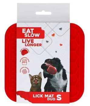 Holland Animal Care Eat Slow Live Longer Leckmatte mit Noppen und Waben rot Größe: M