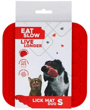 Holland Animal Care Eat Slow Live Longer Leckmatte mit Noppen und Waben rot Größe: S